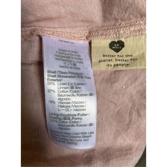 Madewell Linen Blend Lorelei Mini Dress Pale Pink Size S - Picture 10 of 16